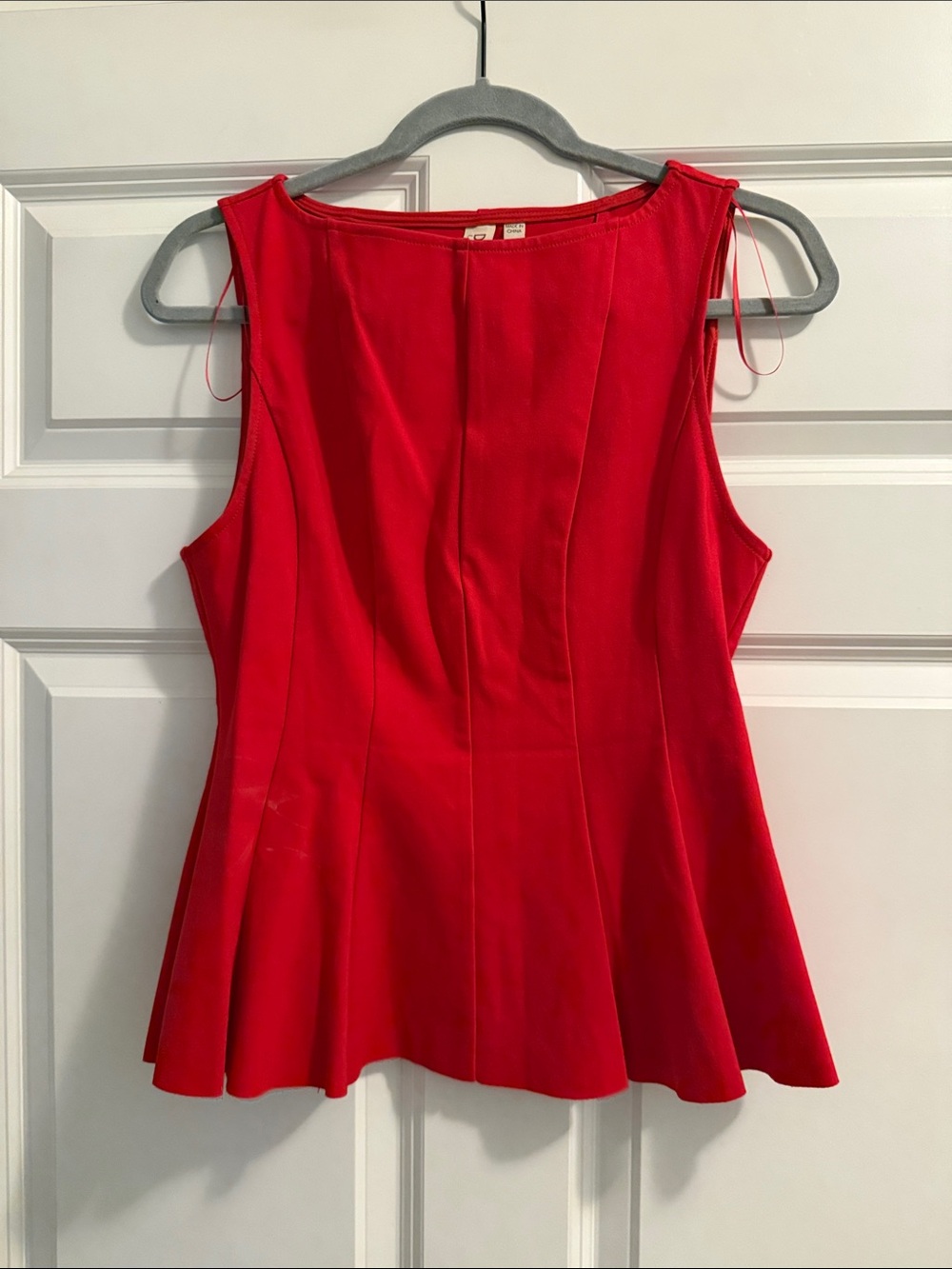 dolan Red Sleeveless Peplum Tank Top